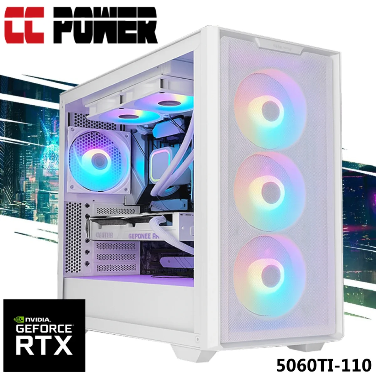 City Center Computers CC Power 5060TI-110 Gaming PC AMD Ryzen 9 9900X RTX 5060 Ti 16GB DDR5 1TB SSD - Image 1