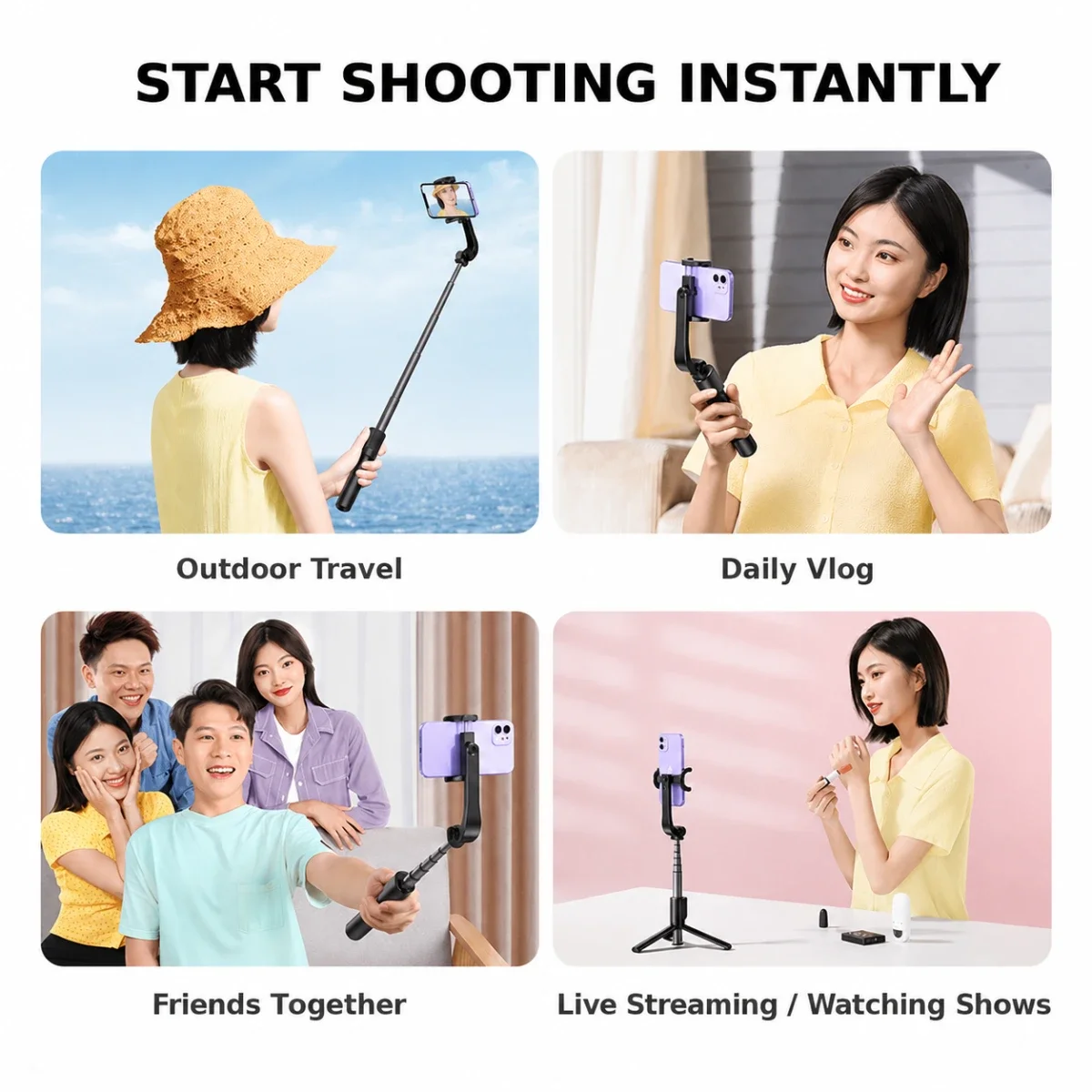 Ugreen LP508 Bluetooth Selfie Stick with Integrated Tripod 75 cm Black (50758) - Image 5