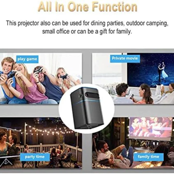 بروجكتر ذكي محمول D042 بلوحة لمس وبطارية مدمجة، 480p، Wi-Fi وBluetooth وبث الشاشة، مدخل HDMI ومخرج صوت، تخزين 8GB ورام 1GB، Android 11 - Image 6