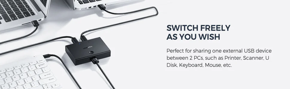 سويتش مشاركة USB Ugreen 30345 بتقنية USB 2.0 مدخلين ومخرج واحد KM - Image 12
