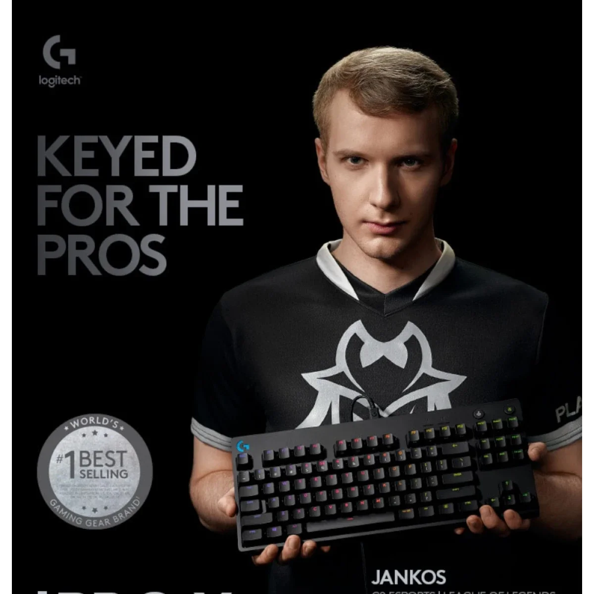 كيبورد ألعاب Logitech G Pro X TKL ميكانيكي سلكي بمفاتيح GX Blue Clicky - أسود - Thumbnail 8