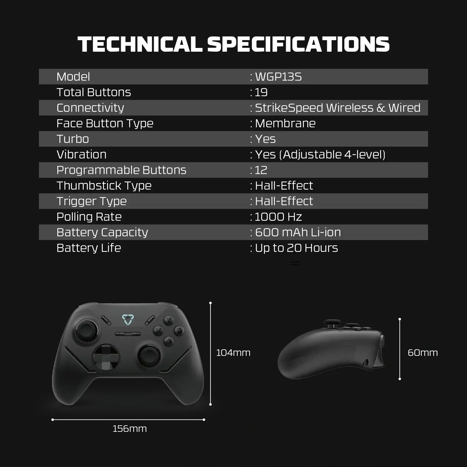 Fantech WGP13S Shooter III Wireless Gamepad Black - Dual Connection - Thumbnail 8