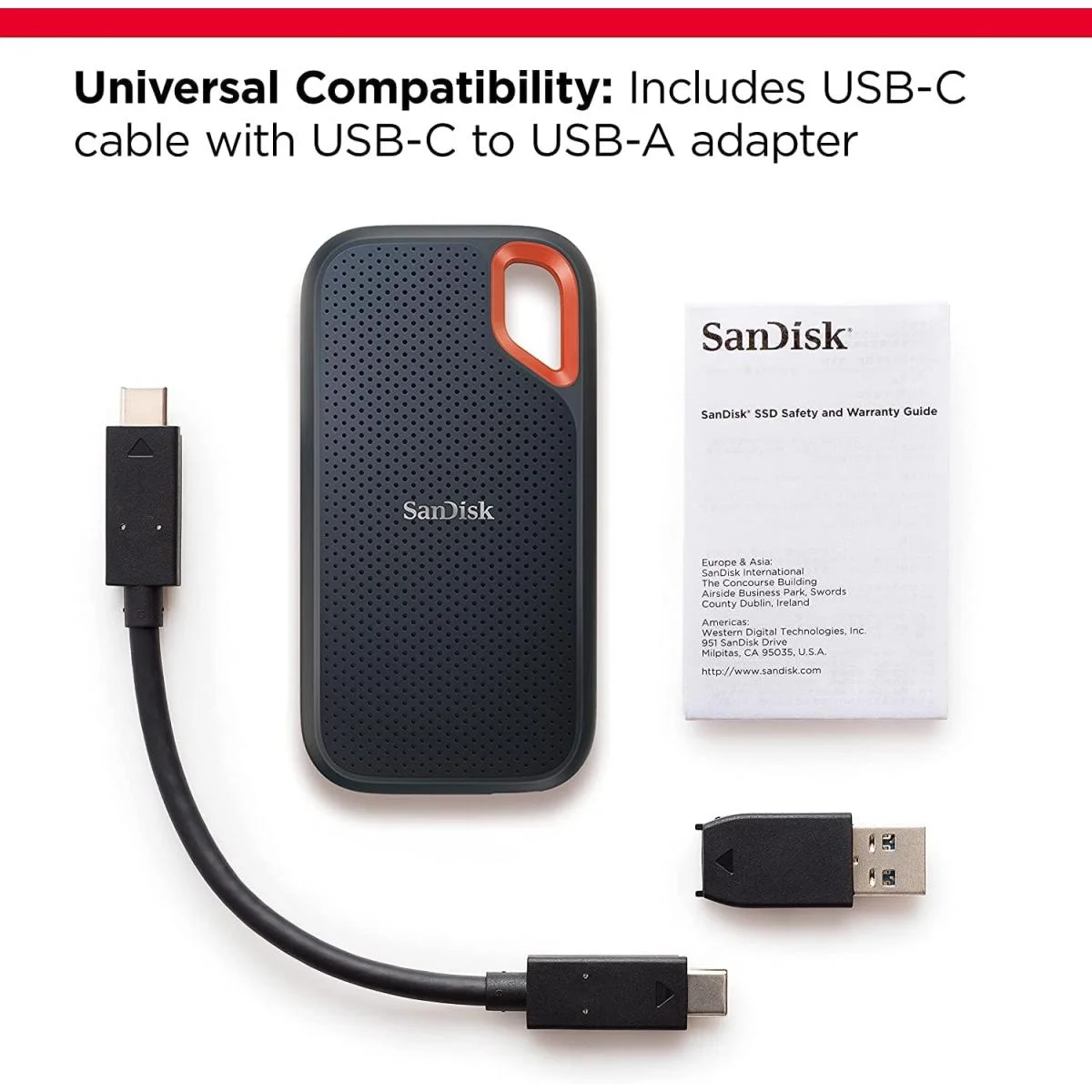 SanDisk Extreme Portable SSD 1TB USB-C USB 3.2 Gen 2 External SSD - Image 3