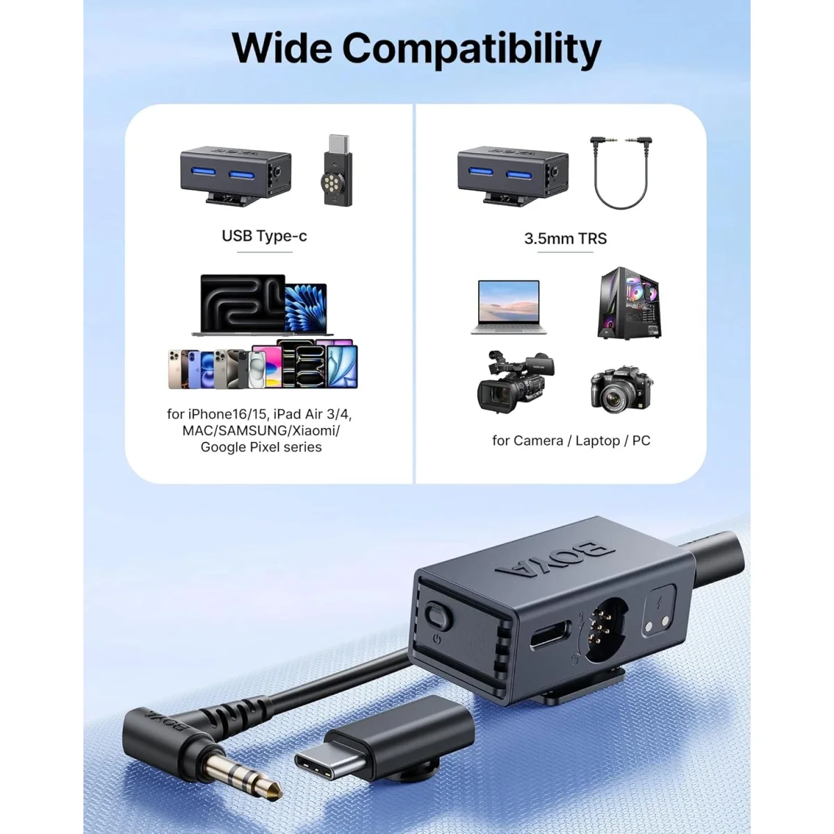 Boya BOYALINK 3-03 Wireless Lavalier Microphone System with AI Noise Cancellation - Thumbnail 5