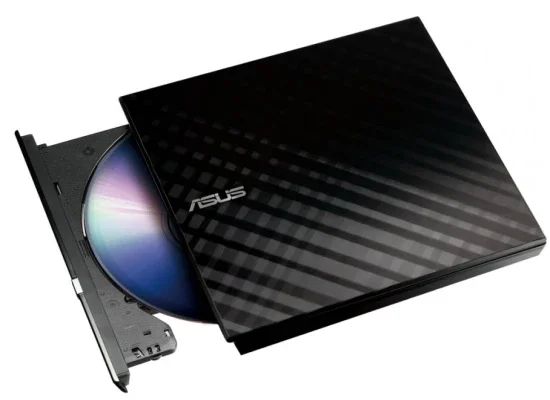 مشغل وناسخ DVD خارجي Asus SDRW-08D2S-U LITE بمنفذ USB 2.0 لويندوز وماك، أسود