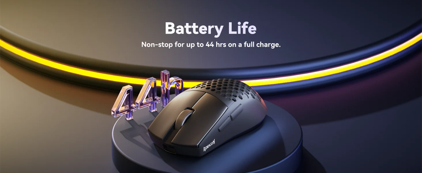 ماوس ألعاب سلكي Redragon M617 فائق الخفة 41g بدقة 10000 DPI، أسود - Thumbnail 10