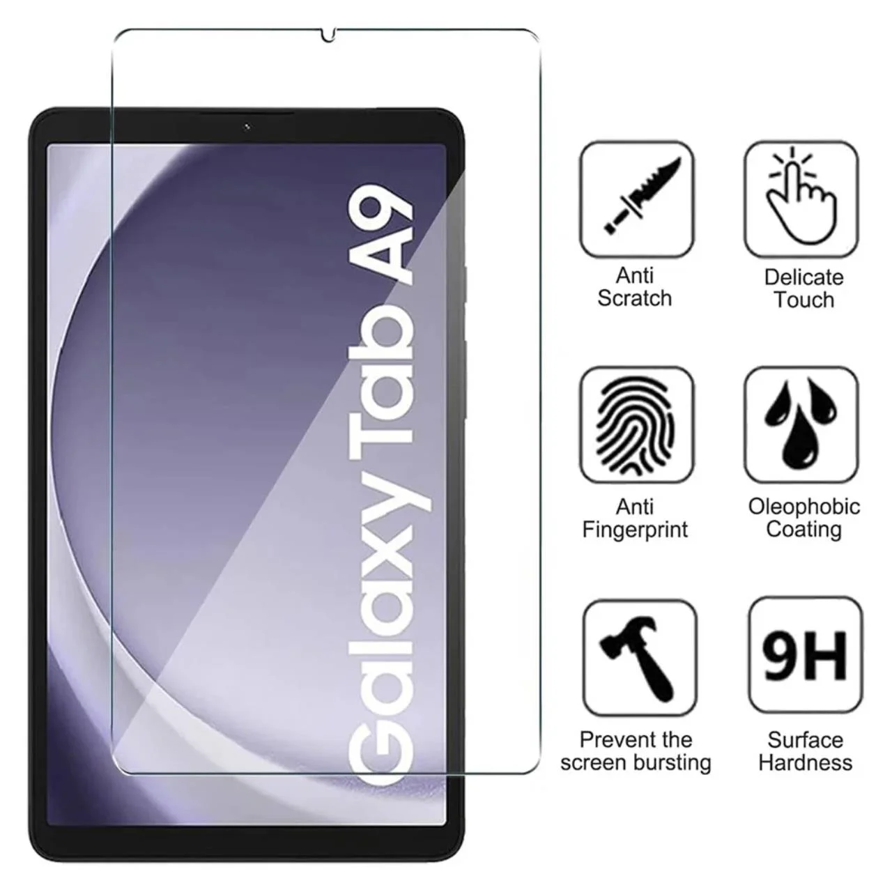 واقي شاشة No-Brand زجاج مقوّى لتابلت Samsung Tab A9 8.7 إنش (X110/X115)