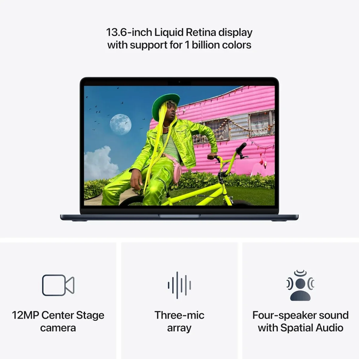 لابتوب Apple MacBook Air 15 2026 مقاس 15.3 إنش بمعالج M5 وذاكرة 16GB وتخزين 1TB SSD ووحدة 10-Core CPU و10-Core GPU لون Midnight - Image 7