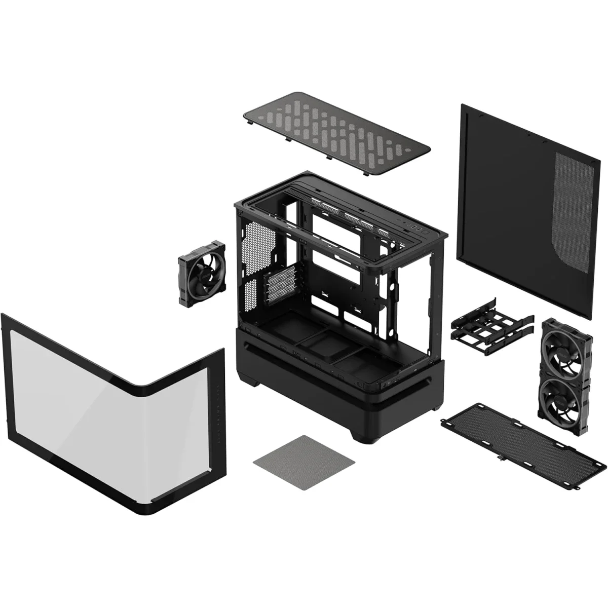 Asus Prime AP202 ARGB Black Micro-ATX PC Case with Curved Tempered Glass and 3 ARGB Fans - Image 8