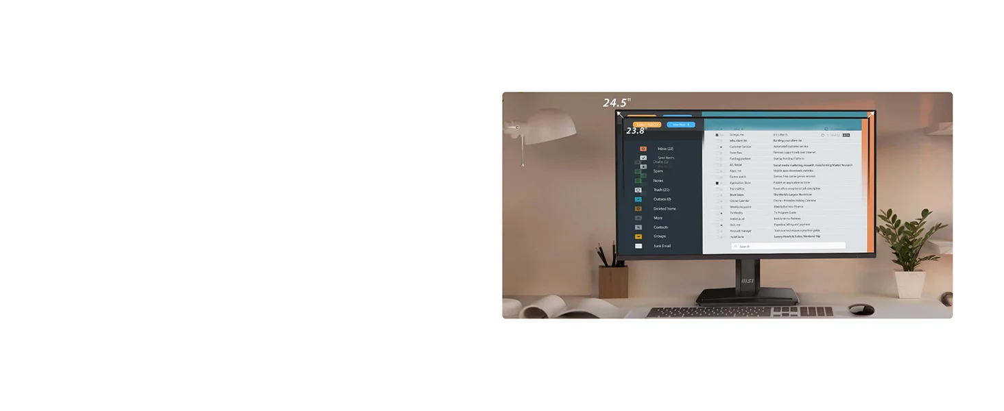 شاشة MSI MP251 E2 مقاس 25 إنش IPS بدقة Full HD ومعدل تحديث 120 هرتز واستجابة 1 مللي ثانية - Thumbnail 12