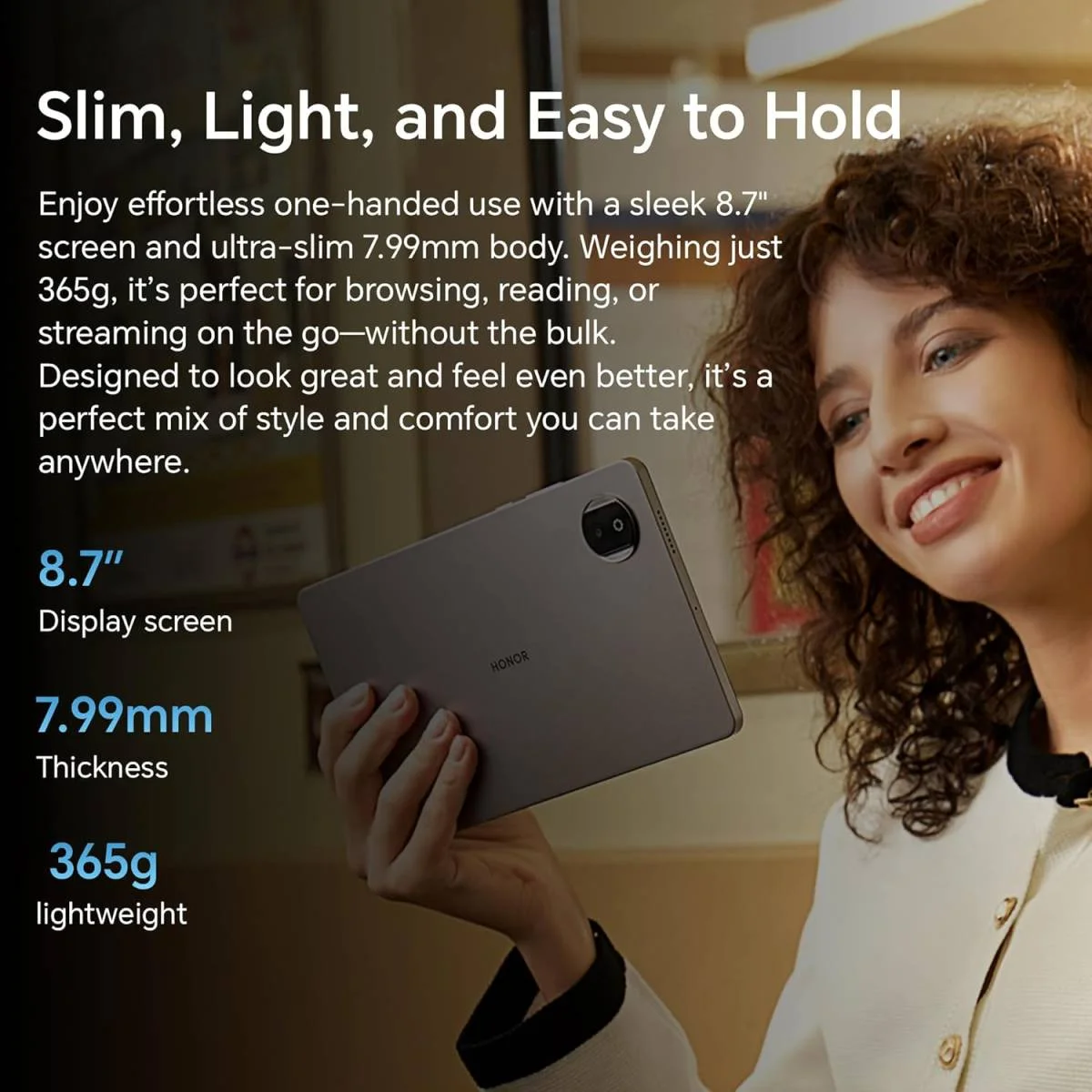 تابلت HONOR Pad X7 4G LTE بشاشة 8.7 إنش 90Hz، Snapdragon 680، رام 8GB (4+4)، تخزين 128GB، بطارية 7020mAh مع كفر - Thumbnail 4