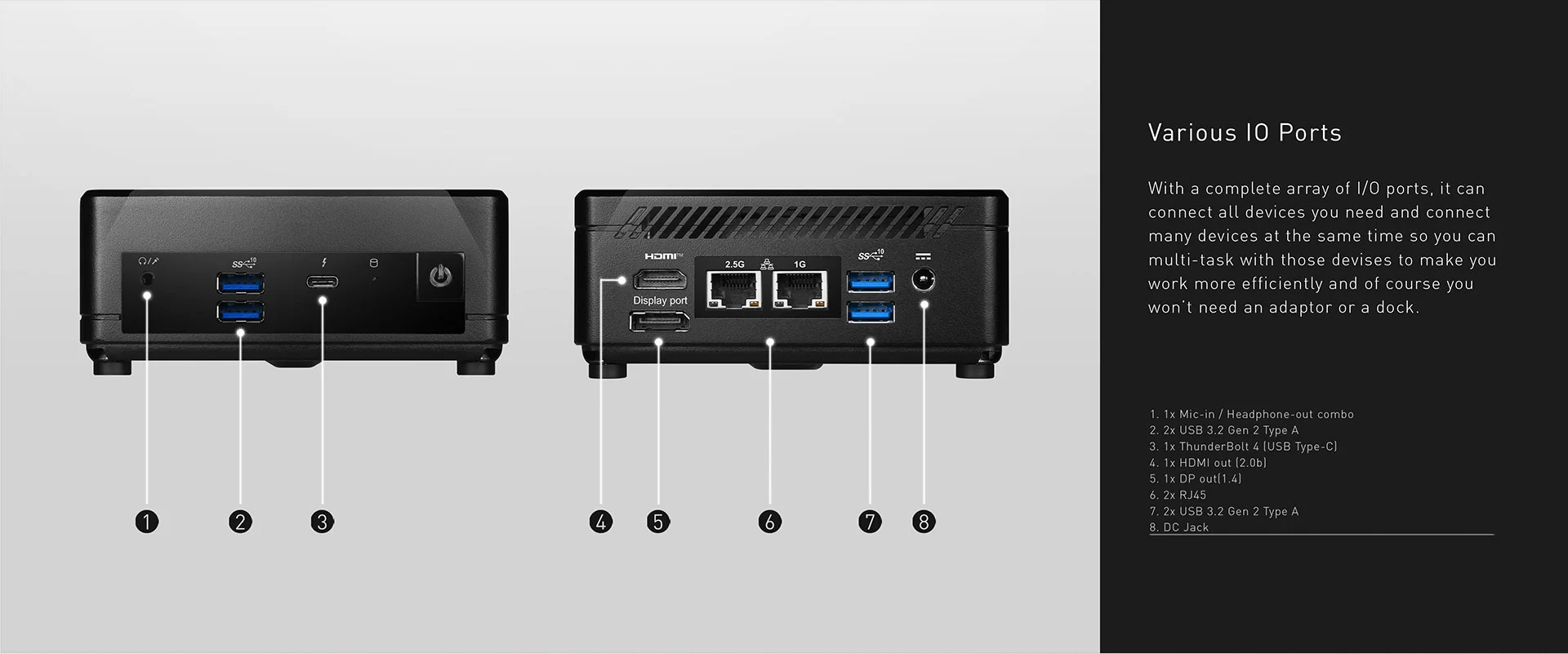 كمبيوتر صغير MSI Cubi N (2023) Barebone سعة 0.7L بمعالج Intel N200 رباعي النواة وDual LAN - Thumbnail 25