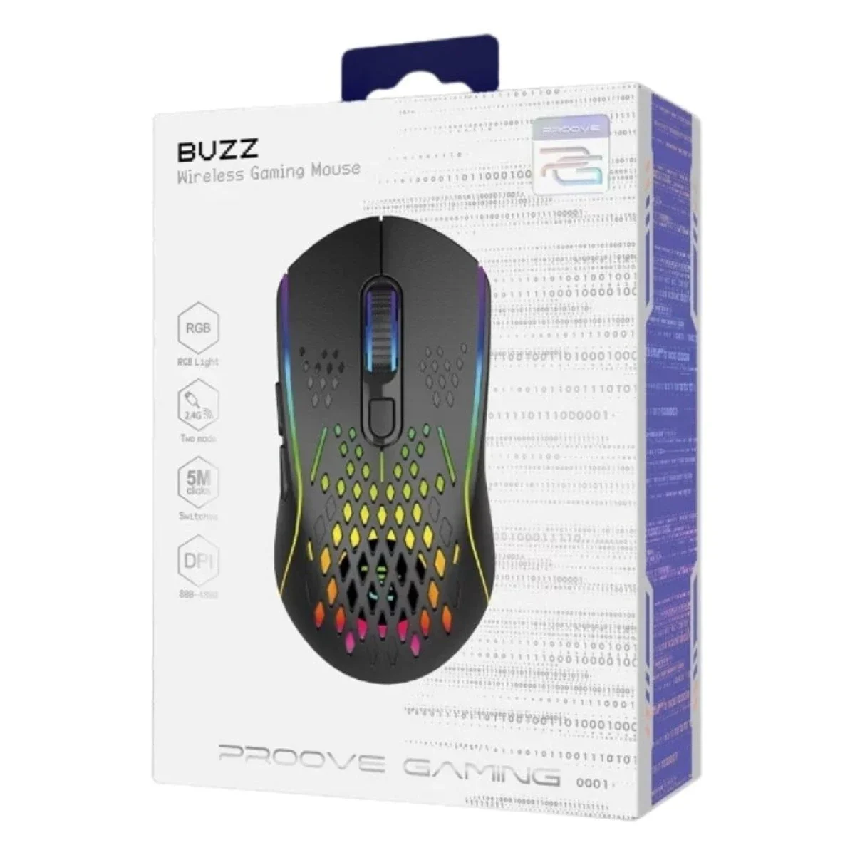 ماوس ألعاب لاسلكي Proove Gaming Buzz ثنائي الوضع 4800 DPI أسود WMBU00022401 - Thumbnail 9