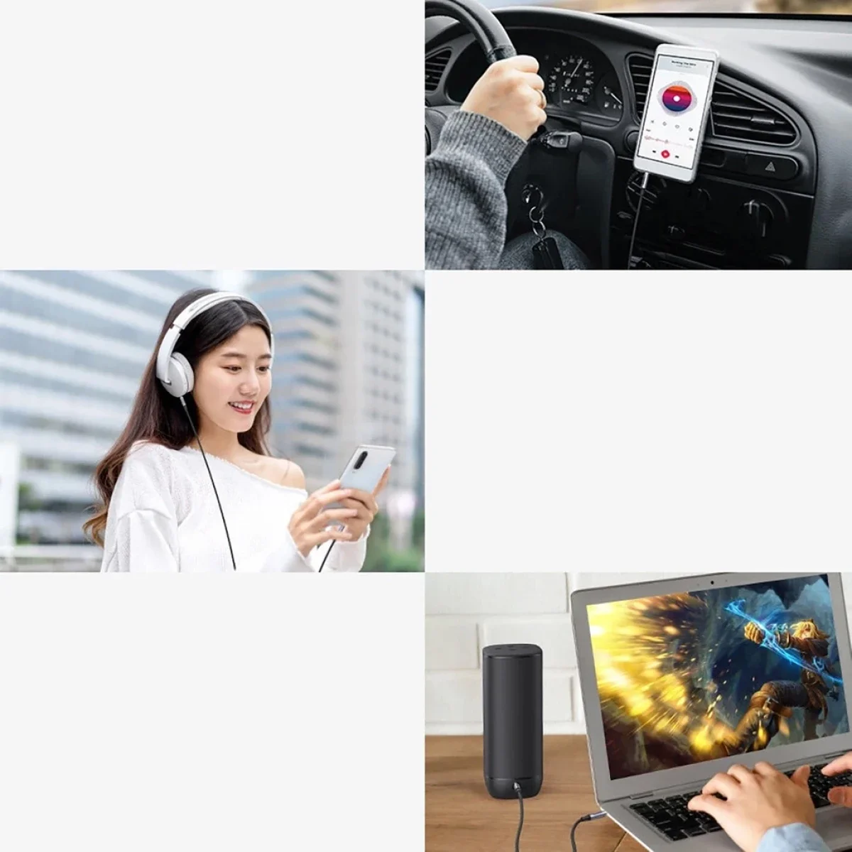 Ugreen AV183 3.5mm Aux Audio Cable 1m Gray 10648 - Thumbnail 6
