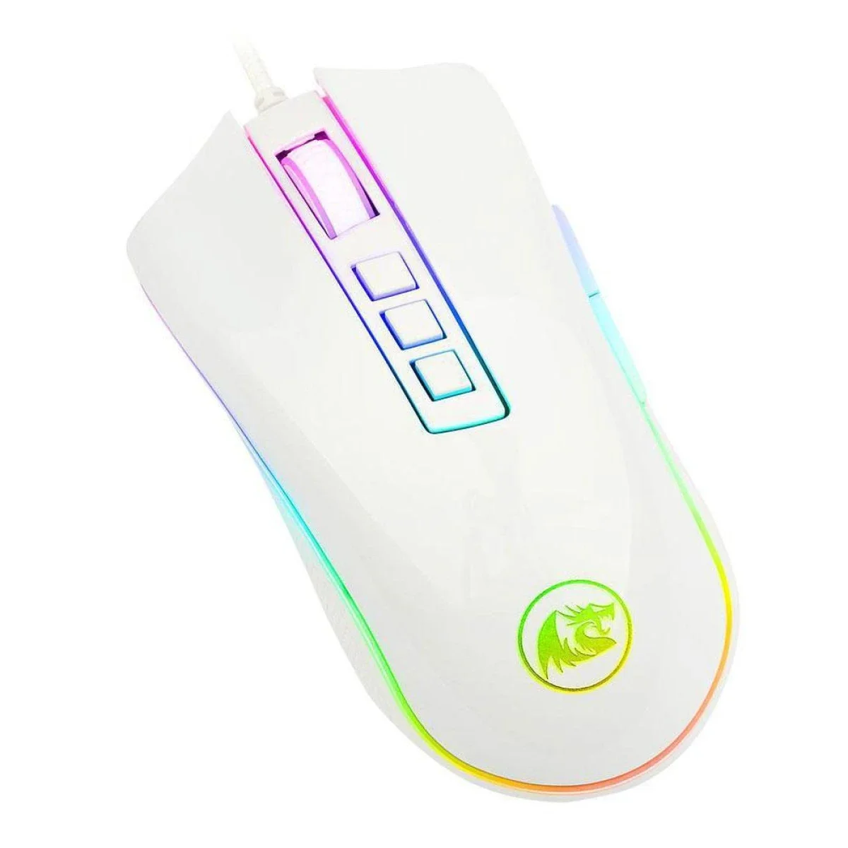 Redragon M711W Cobra Wired RGB Gaming Mouse, 10000 DPI, White - Image 3