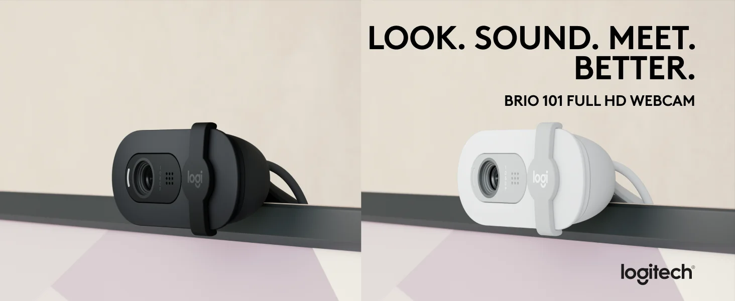 كاميرا ويب Logitech Brio 100 بدقة Full HD 1080p مع ميكروفون وغطاء خصوصية USB-A - أبيض - Thumbnail 10
