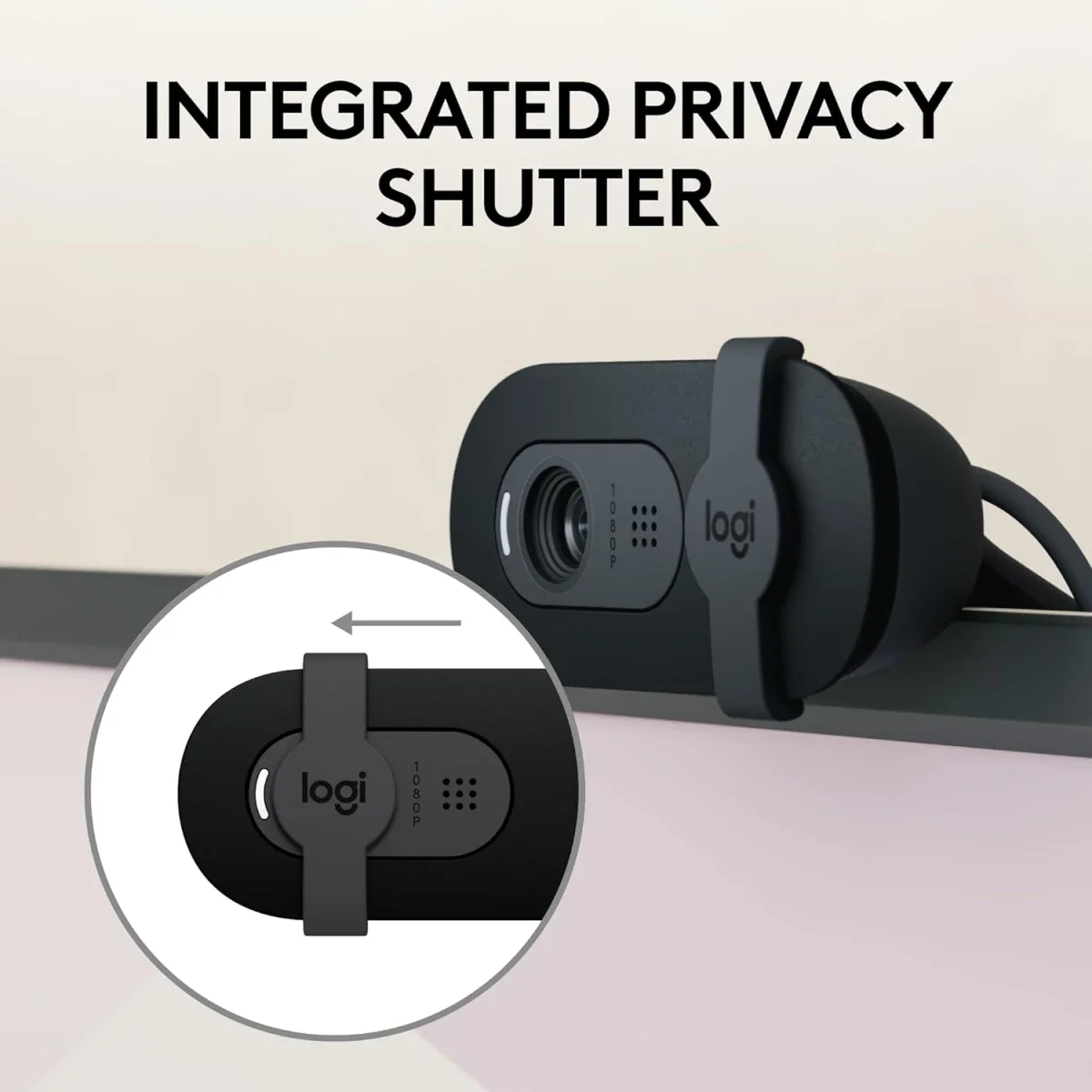 كاميرا ويب Logitech Brio 100 بدقة Full HD 1080p مع ميكروفون مدمج وغطاء خصوصية - أسود - Image 4