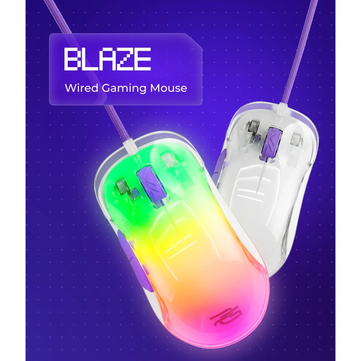 Proove Gaming Blaze Wired Gaming Mouse, 12000 DPI, Black/Purple - Thumbnail 5