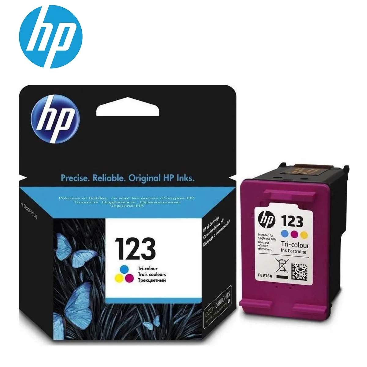 HP 123 Tri-Color Original Ink Cartridge F6V16AE