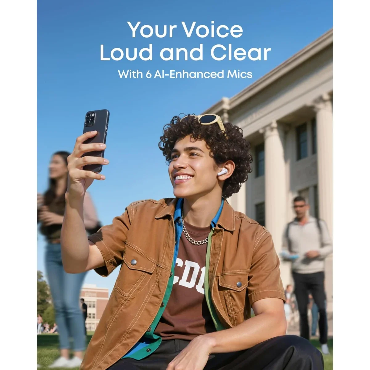 سماعات أذن لاسلكية Anker Soundcore R60i NC مع إلغاء ضوضاء تكيفي وصوت عالي الدقة، تشغيل 50 ساعة، أبيض - Thumbnail 7