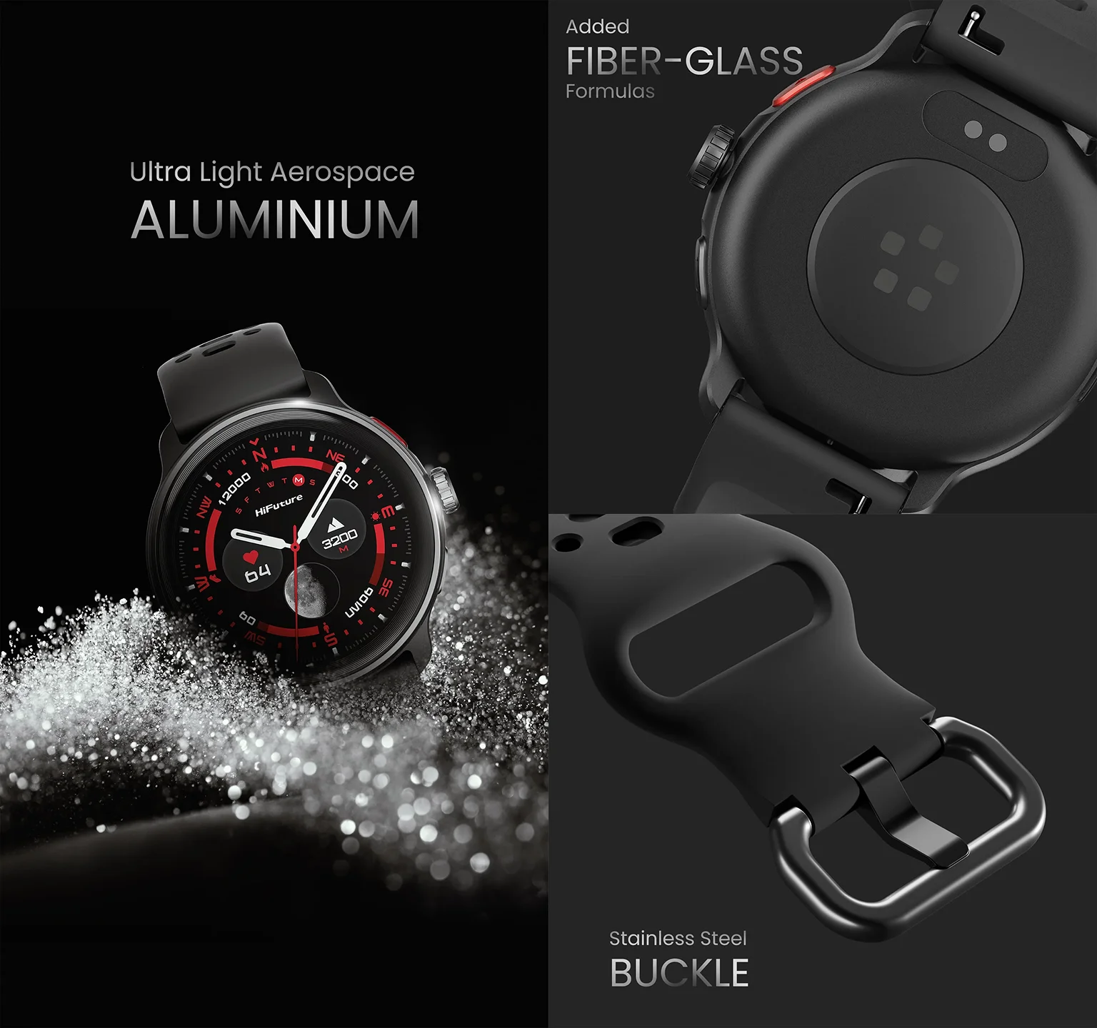 ساعة ذكية HiFuture VELA مقاس 36 مم بشاشة AMOLED 1.43 إنش وGPS ومقاومة للماء 5ATM - أخضر داكن - Thumbnail 14