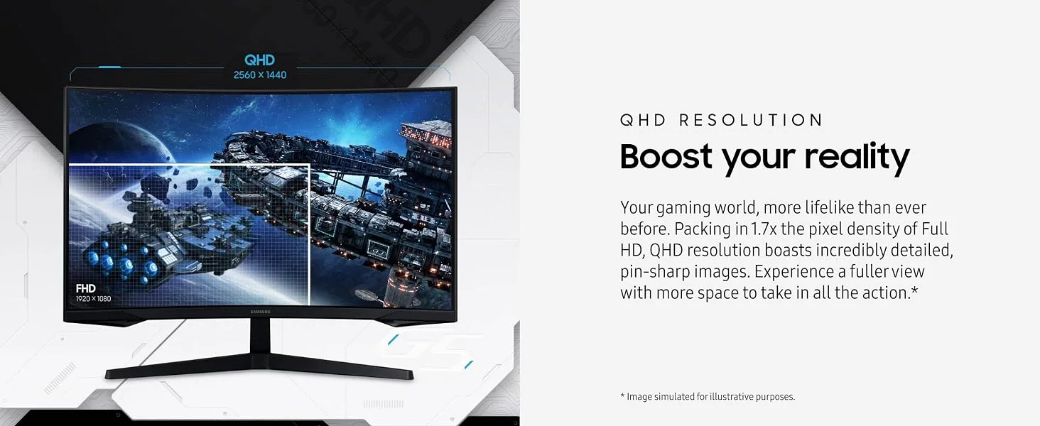 شاشة ألعاب Samsung Odyssey G5 G55C منحنية 27 إنش QHD بتردد 165 هرتز أسود - Thumbnail 11
