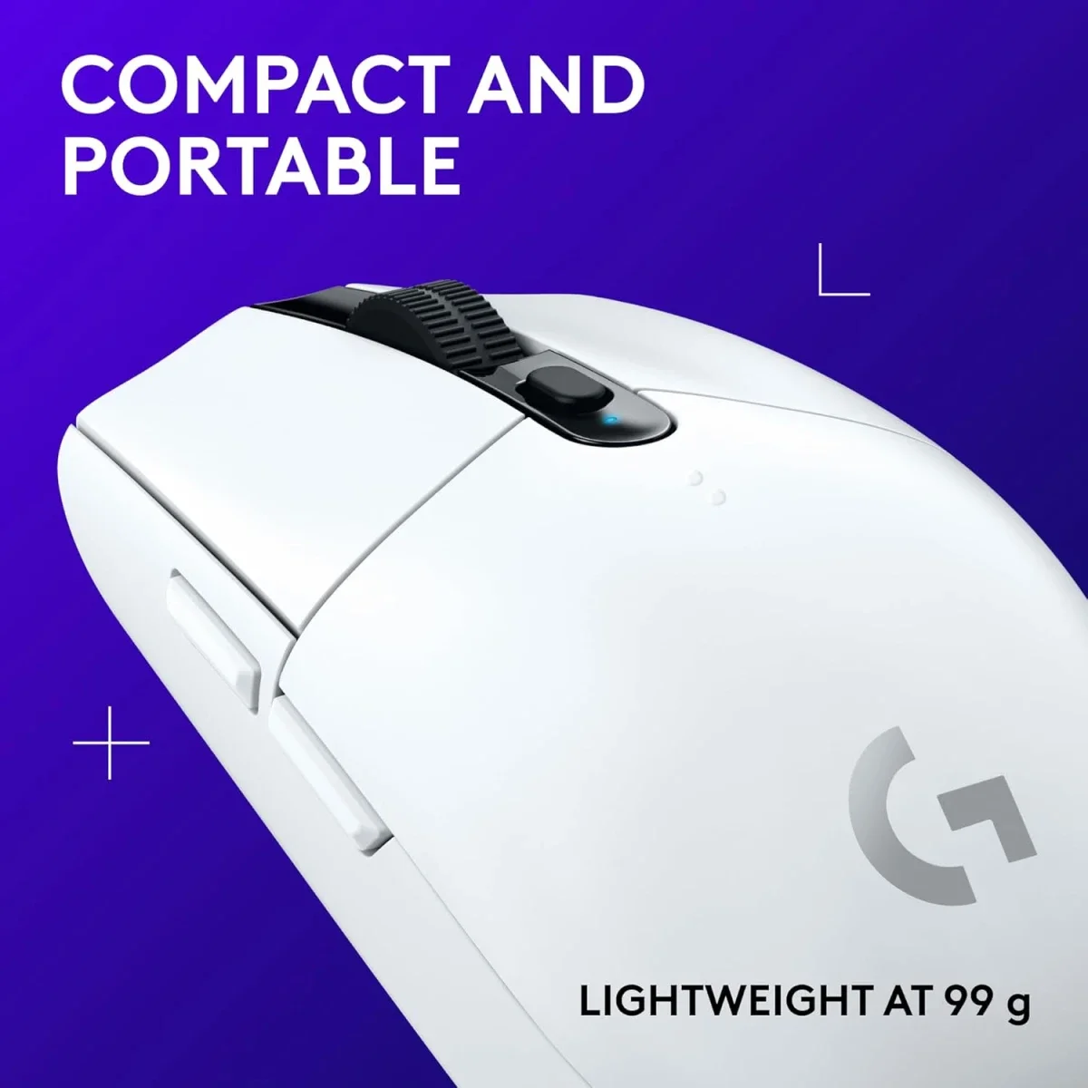 ماوس ألعاب لاسلكي Logitech G305 LIGHTSPEED بدقة 12000 DPI - أبيض - Thumbnail 5