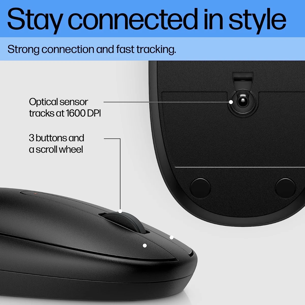 HP 240 Bluetooth Mouse with Bluetooth 5.1 Wireless Connectivity, 1600 DPI - Thumbnail 2
