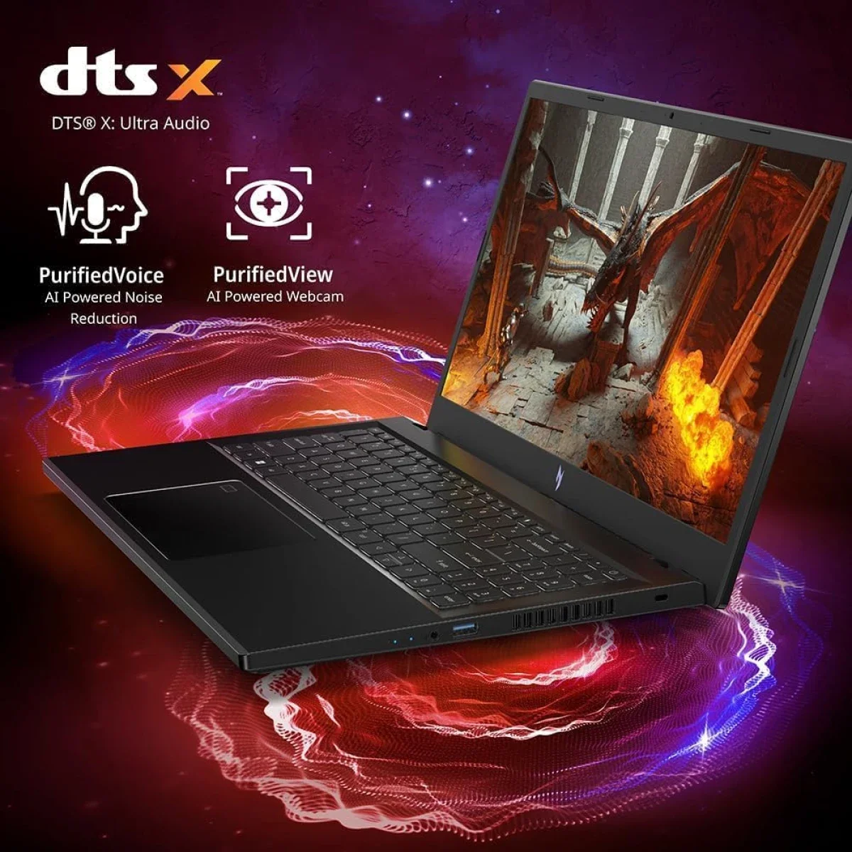 Acer Nitro V15 ANV15-51-59RM 15.6-Inch FHD 144Hz Gaming Laptop, Intel Core i5-13420H, RTX 2050 4GB, 8GB DDR5, 512GB SSD, Black - Thumbnail 6