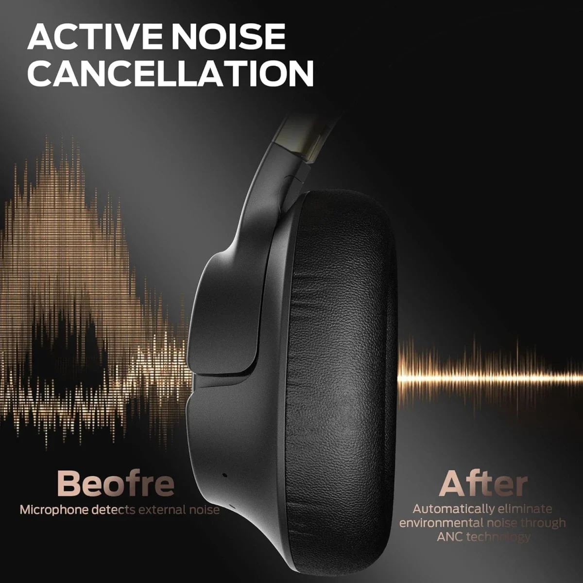 Monster Persona SE ANC Wireless Over-Ear Headphones, Bluetooth 5.4, 60H Playtime, Black - Thumbnail 7