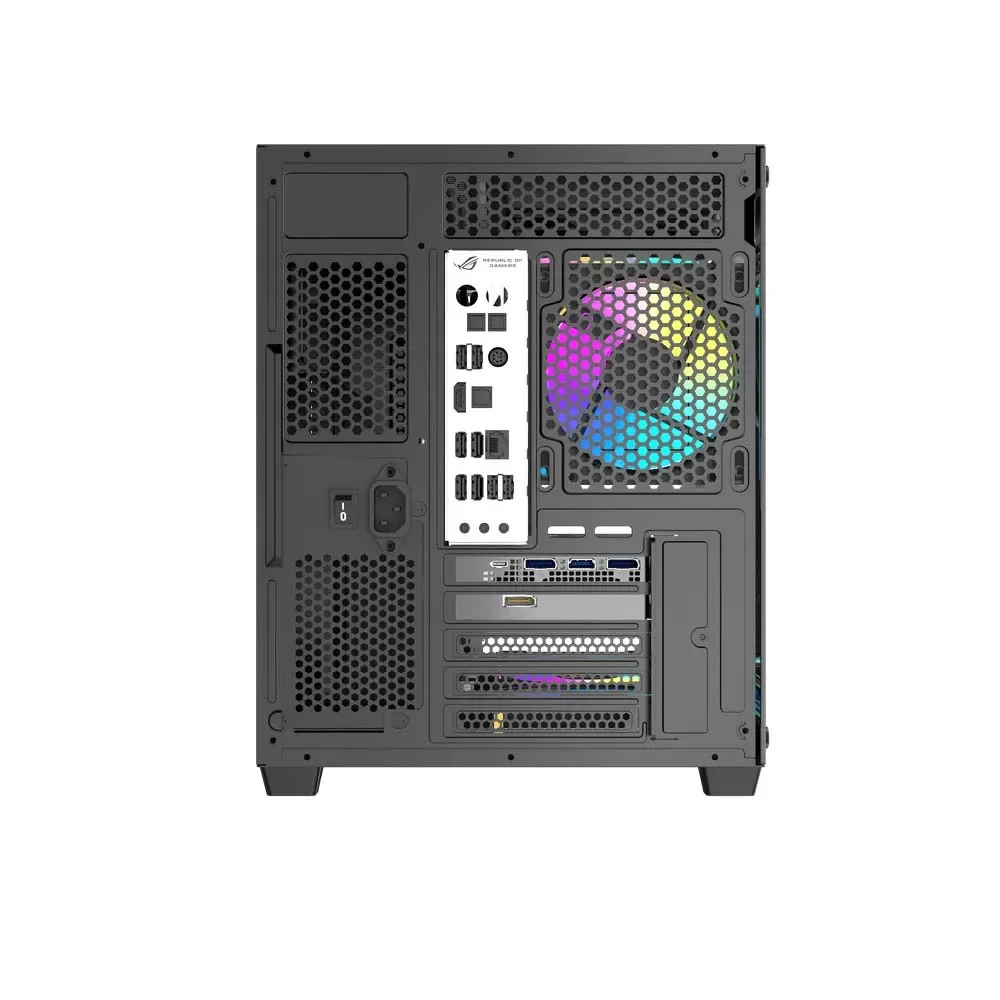 DarkFlash B275 Pro M-ATX PC Case with 6 Infinite Loop ARGB Fans and 650W 80+ Bronze PSU - Black - Thumbnail 2