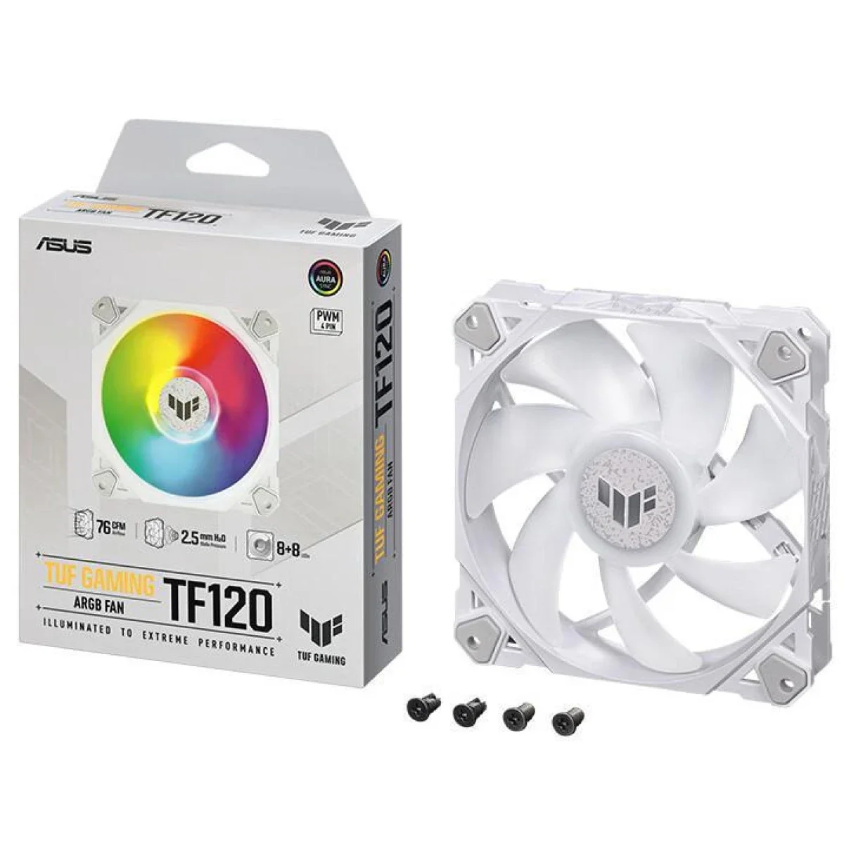 Asus TUF Gaming TF120 ARGB 120mm PWM Case Fan White