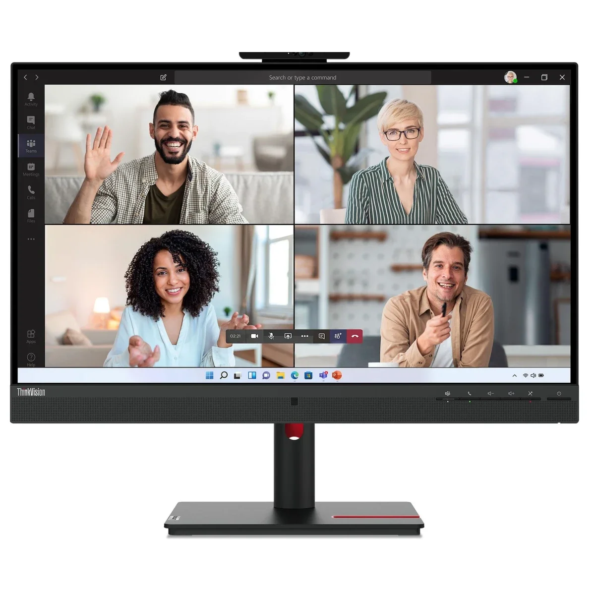 Lenovo ThinkVision T24v-30 24-Inch FHD IPS 75Hz Conferencing Monitor with 2MP Webcam - Thumbnail 3