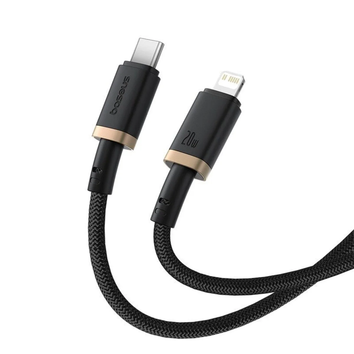 كابل Baseus Dura مضفر USB-C إلى Lightning بقدرة 20 واط وطول 1 متر - أسود - Image 3