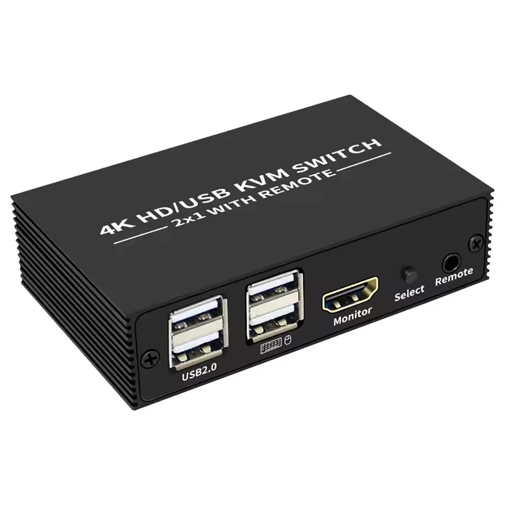 سويتش KVM HDMI 2×1 UHD بدقة 4K وتردد 30Hz مع زر تبديل - Image 3