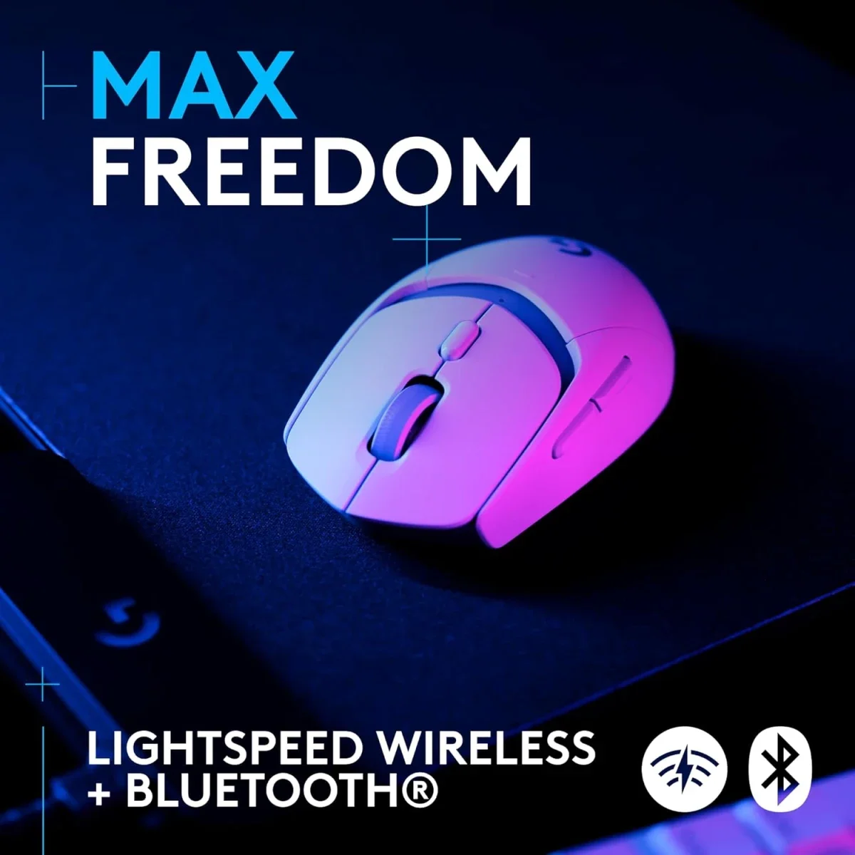 ماوس ألعاب لاسلكي Logitech G309 LIGHTSPEED بمستشعر HERO 25K - أبيض - Thumbnail 3