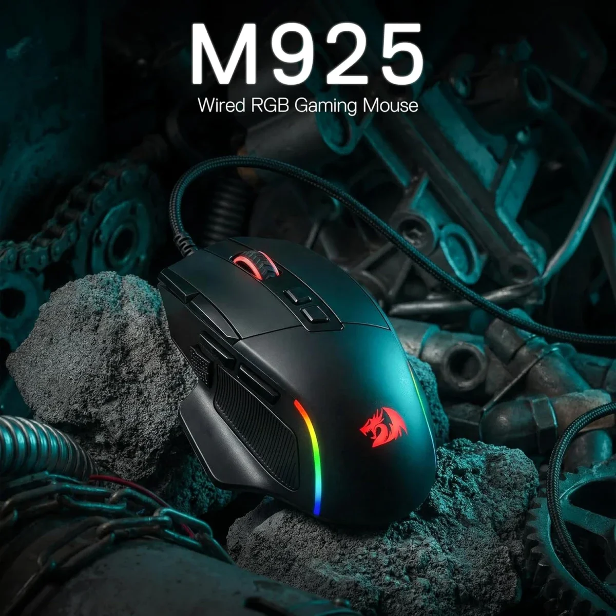 Redragon M925 Wired Gaming Mouse, 24000 DPI, 10 Programmable Buttons, Black - Thumbnail 6
