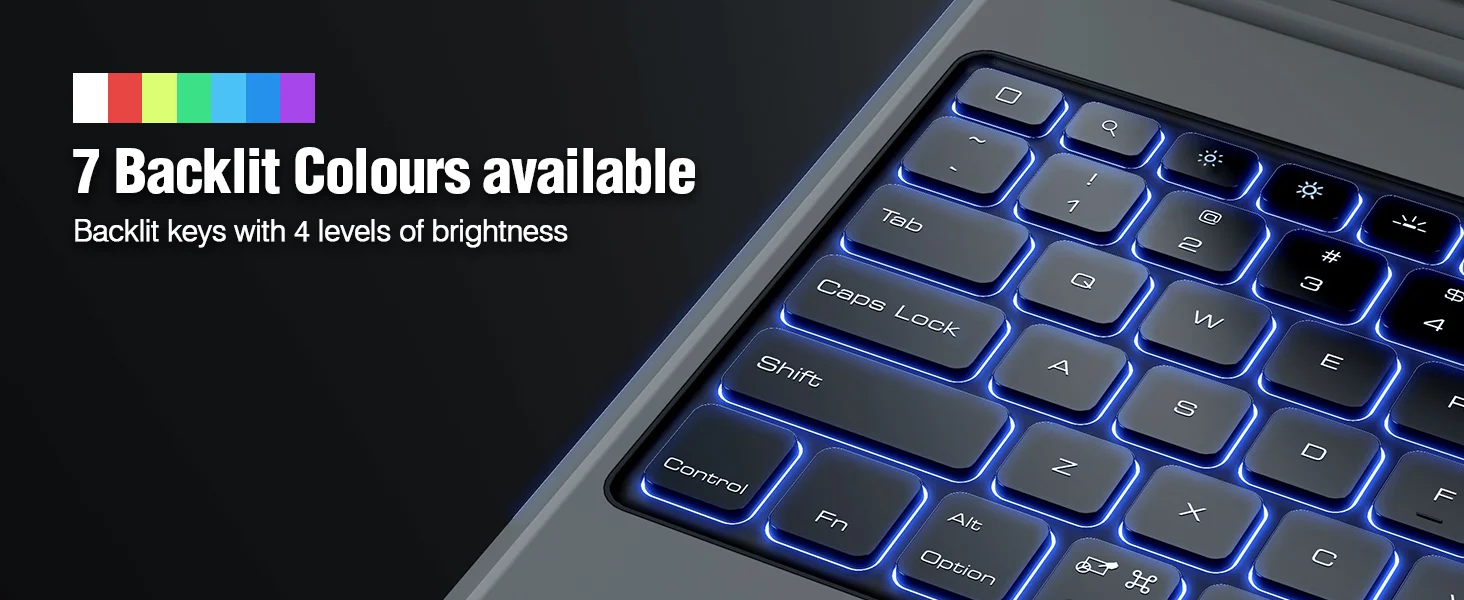 جراب لوحة مفاتيح Nillkin لجهاز iPad Air 13 إنش مع لوحة مفاتيح لاسلكية مضيئة قابلة للفصل ولوحة تتبع وحامل قلم - أسود - Thumbnail 12