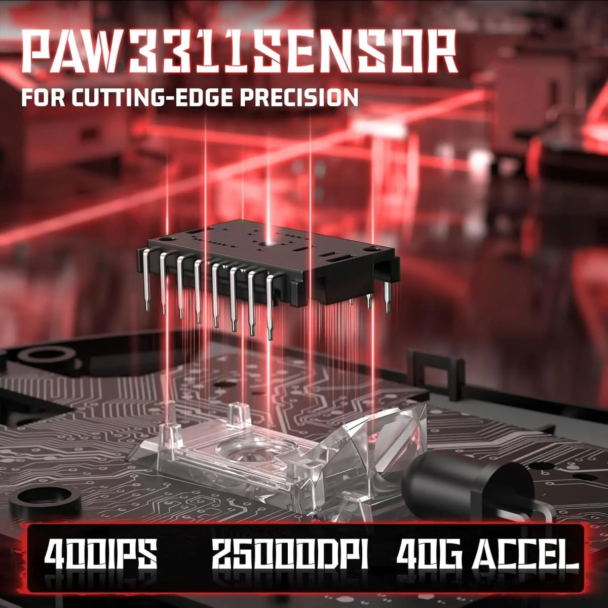 ماوس ألعاب لاسلكي ATTACK SHARK V3 Pro بمستشعر PAW3311 ودقة 25K DPI وبطارية 500mAh أبيض - Image 4