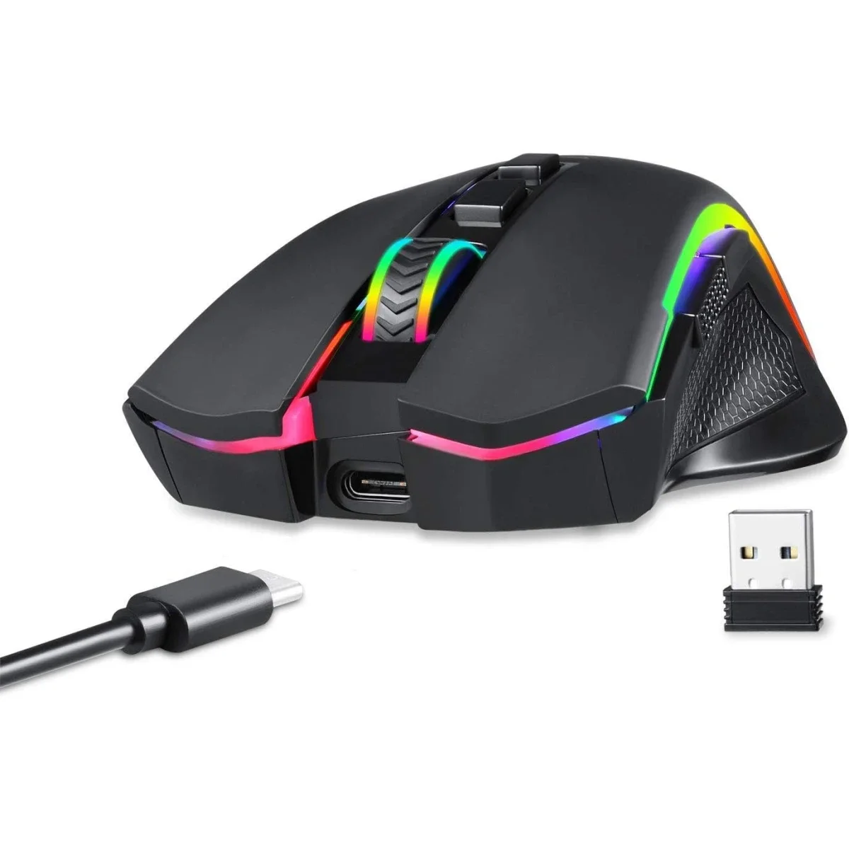 Redragon M602 Griffin Tri-Mode Wireless RGB Gaming Mouse, 8000 DPI - Thumbnail 2