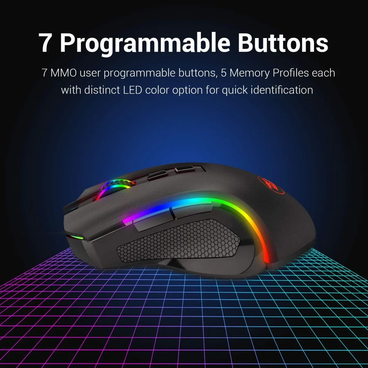 Redragon M602 Griffin Tri-Mode Wireless RGB Gaming Mouse, 8000 DPI - Thumbnail 5