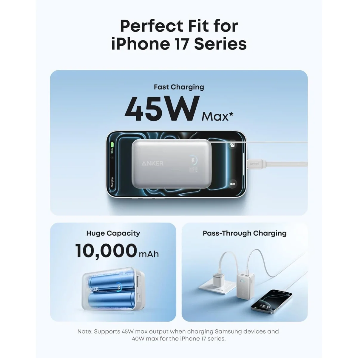 Anker Nano Power Bank 10,000mAh 45W with Retractable USB-C Cable - White - Thumbnail 3