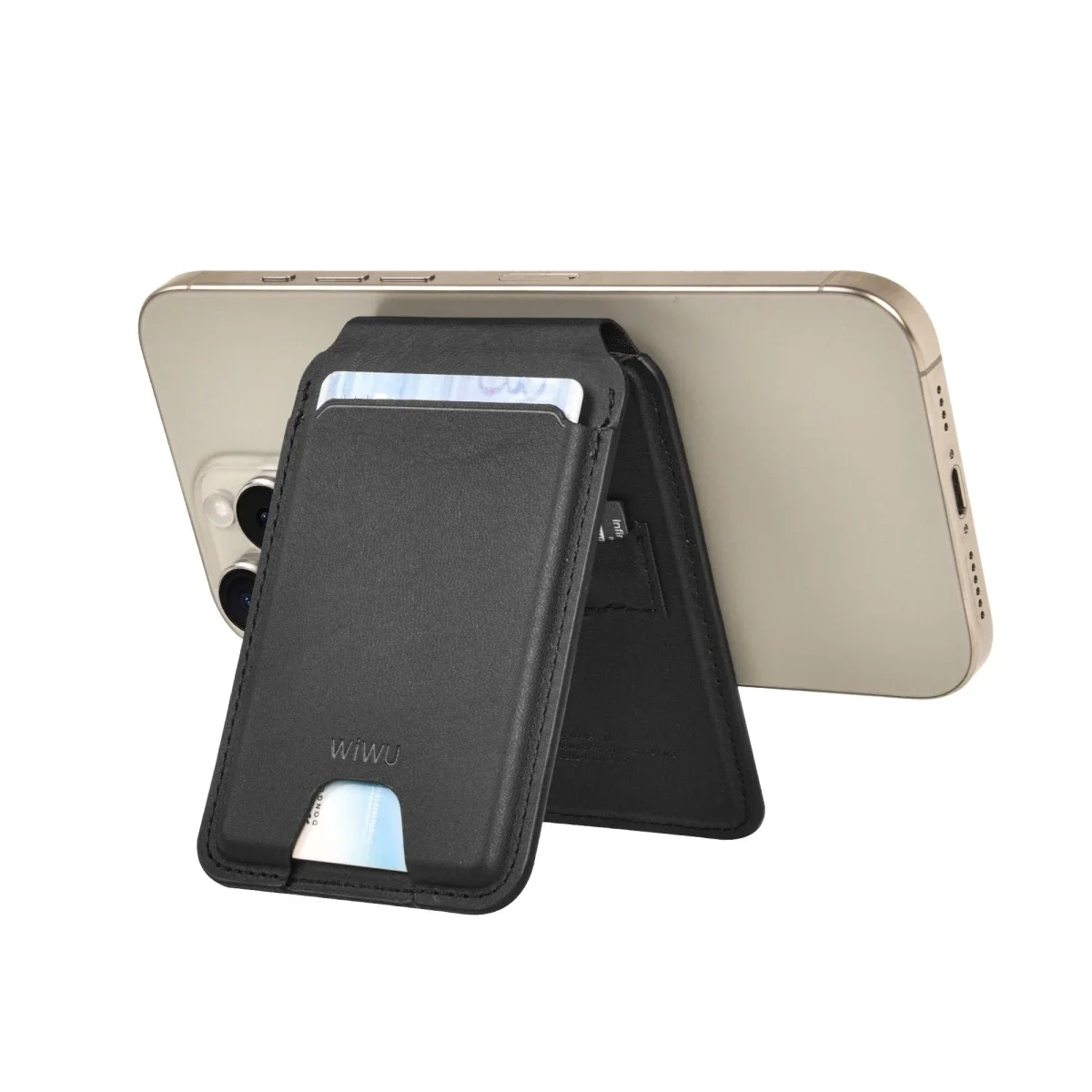 WIWU MW-005 Mag Wallet FM Magnetic Find My Wallet - Black - Thumbnail 4