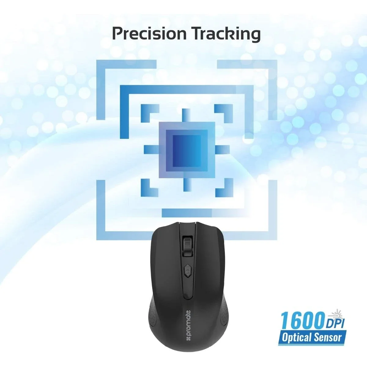 Promate CLIX-8 Wireless Optical Mouse with USB Nano Receiver, 1600 DPI, 10m Range - Thumbnail 7