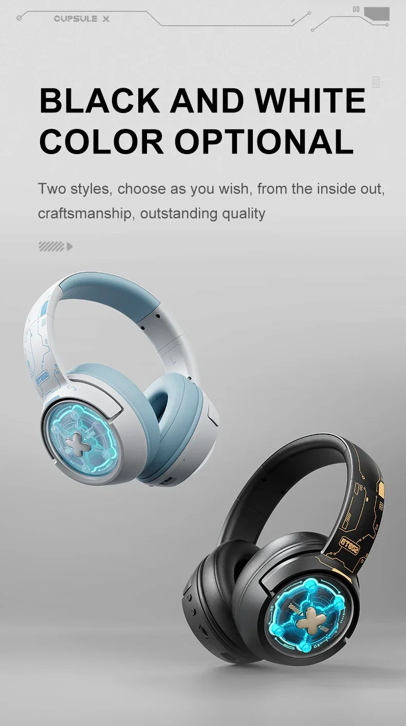 ONIKUMA GT802 Triple-Mode Wireless Gaming Headset with RGB Light, 60-Hour Battery - Black - Image 25