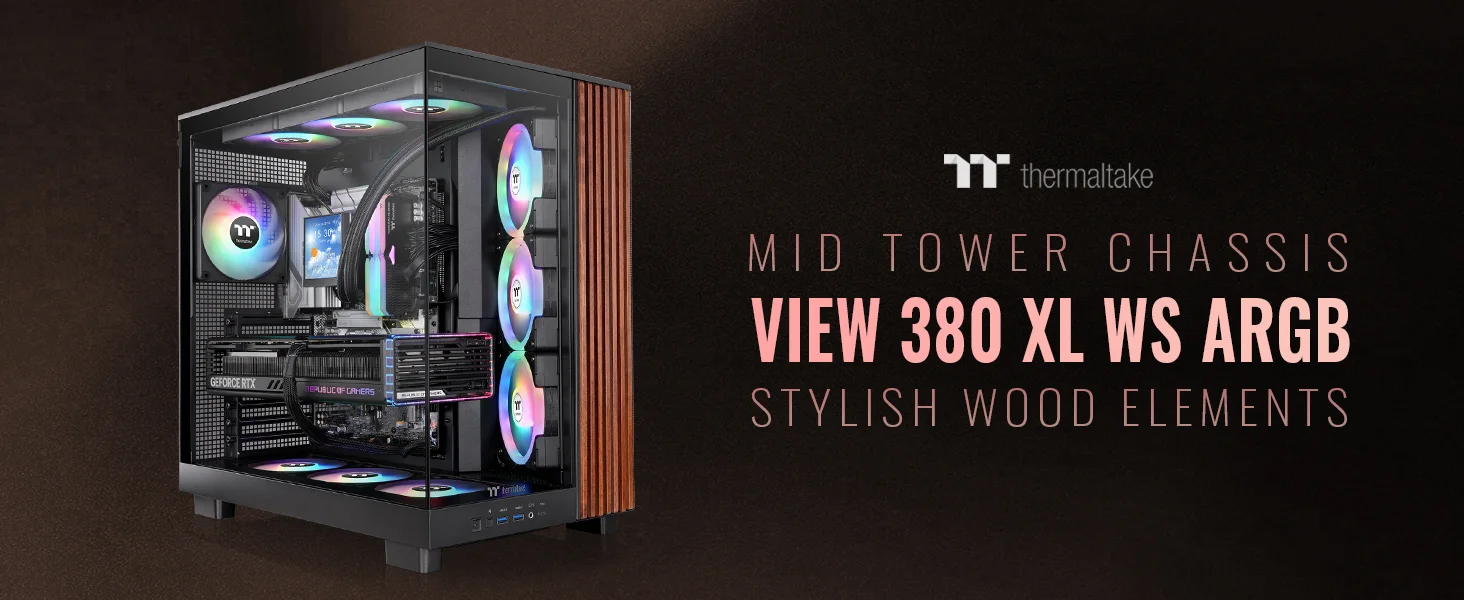 Thermaltake View 380 XL WS ARGB Mid-Tower PC Case Black - Image 8