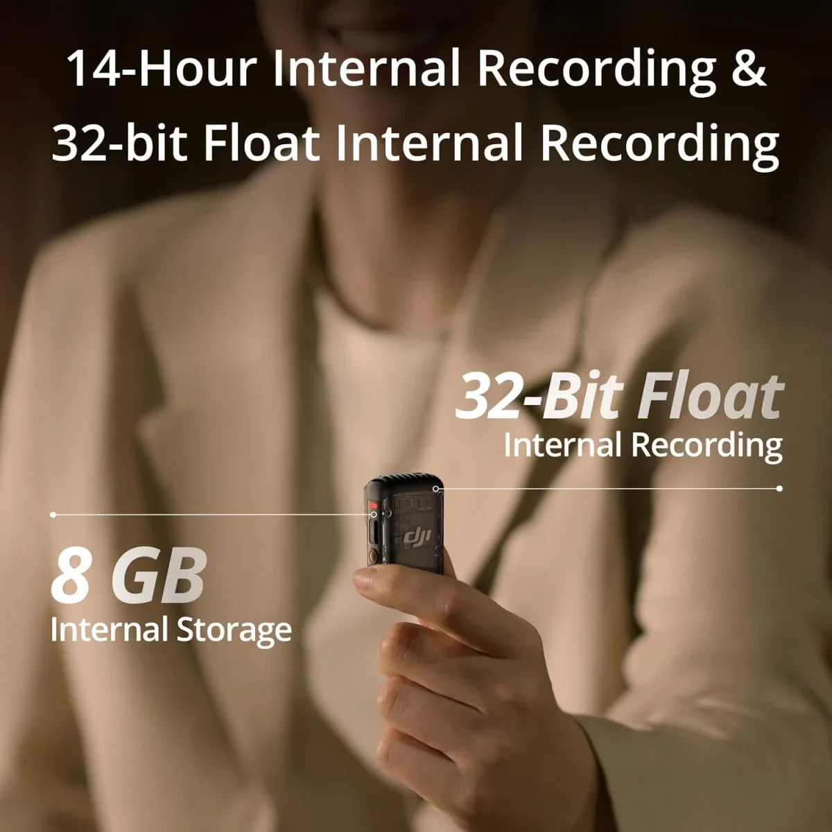 ميكروفون لاسلكي DJI Mic 2 مع 1 TX + 1 RX وتسجيل 32 بت Float ومدى 250 متر - Thumbnail 5