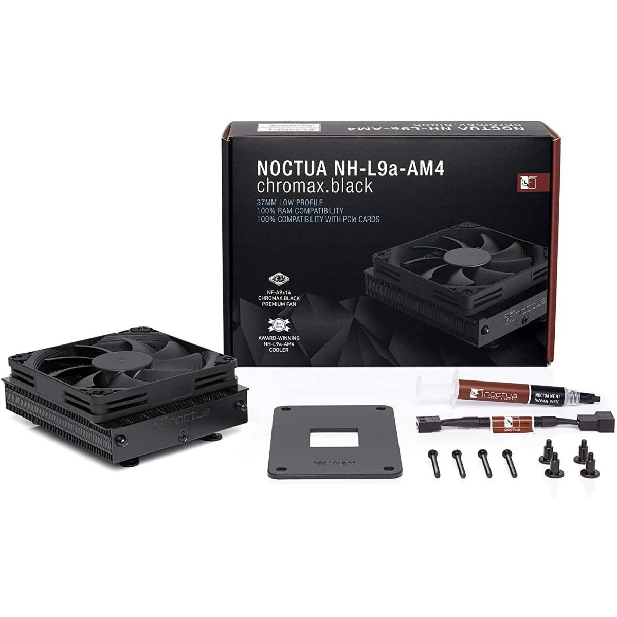 مبرد معالج منخفض الارتفاع Noctua NH-L9a-AM4 chromax.Black لمعالجات AMD AM4