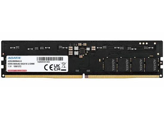 ذاكرة مكتبية ADATA AD5U560064G-S DDR5-5600 بسعة 64GB (1x64GB) U-DIMM مع On-Die ECC