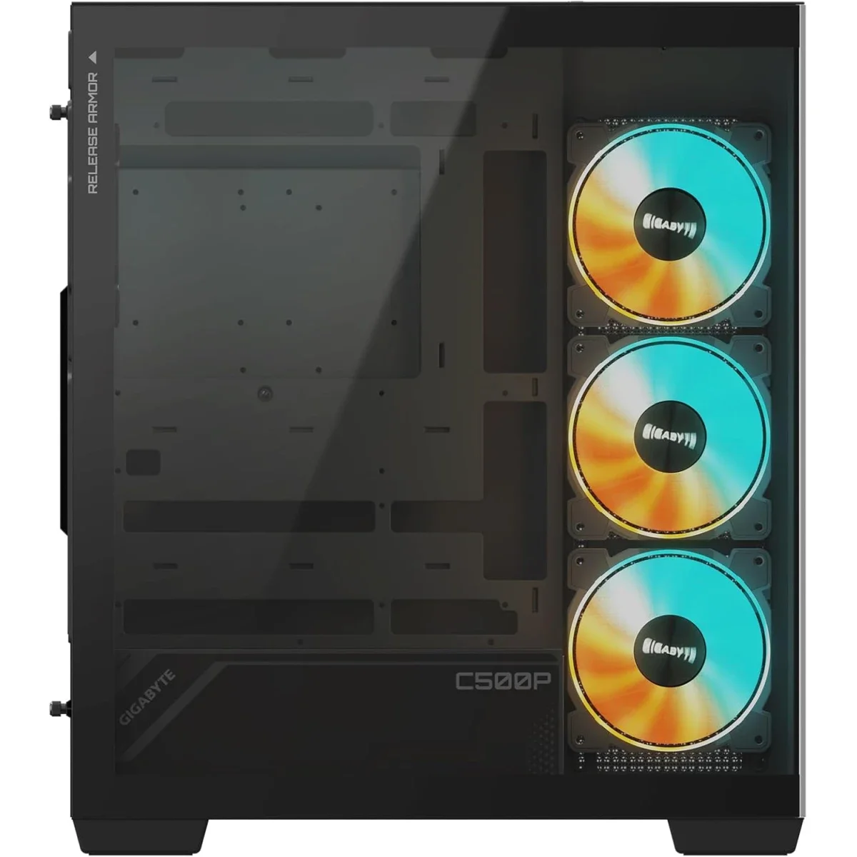 هيكل كمبيوتر GIGABYTE C500 Panoramic Stealth ATX ميد تاور أسود - Image 4